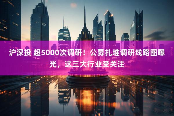 沪深投 超5000次调研！公募扎堆调研线路图曝光，这三大行业受关注